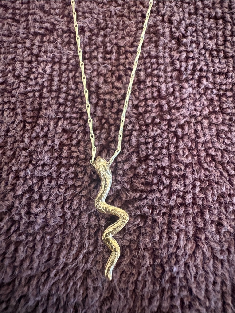 Gold Dainty Snake Pendant Necklace